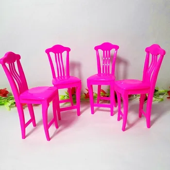 4buc/lot Roz Pepinieră Copil Scaun inalt de Masa scaun de 1/6 pentru Papusa Barbie Casa Mobilier casă de Păpuși,casa de joacă jucării