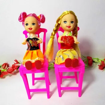 4buc/lot Roz Pepinieră Copil Scaun inalt de Masa scaun de 1/6 pentru Papusa Barbie Casa Mobilier casă de Păpuși,casa de joacă jucării