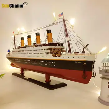 Din Lemn Masiv Model De Barca Cu Panze Titanic Vas De Croaziera Mediterana De Decorațiuni Murale Villa Ornamente Meserii Luxious Cadou