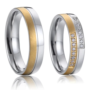 Germania Calitate Alianțe Două Inele de Nuntă pentru bărbați și femei aniversare bijuterii din oțel inoxidabil propunere de căsătorie inel