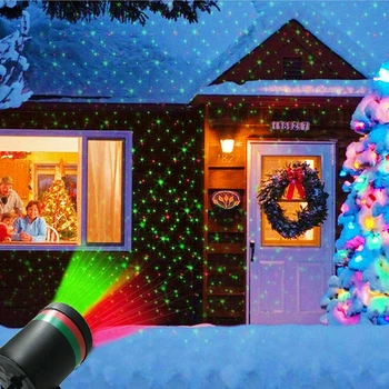 Mutarea Cer Plin de Stele Laser Proiector Peisaj de Iluminat Rosu si Verde Petrecerea de Crăciun a CONDUS Lumina de Scena în aer liber, Grădină cu Gazon, cu Laser Lampă
