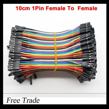 200pcs/lot 10cm 2.54 mm 1pin femeie la femeie fuzibil Dupont cablu