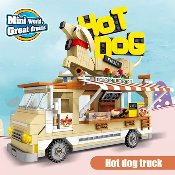 511pcs Oraș la Gratar Hot Dog Camion de Model Blocuri Prieteni Camping Car Cifre Cărămizi Jucarii Educative pentru Fete