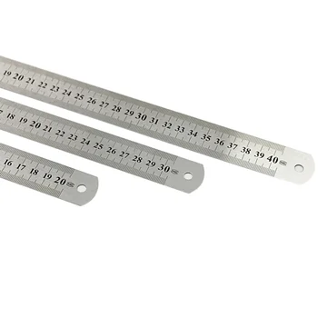 3Pcs din Oțel Inoxidabil Ruler Riglă de Metal pentru Scoala de Inginerie Desenul Birou 20cm/30cm/40cm