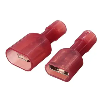 50pcs Roșu de sex Feminin & Masculin Izolate Sârmă de Sertizare Terminale Conectori Kit de Cabluri Spade