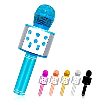 WS-858 Bluetooth Wireless cu Microfon Handheld Karaoke Microfon USB Mini Acasă KTV Muzică, Joacă, Cântă și Vorbitor Player