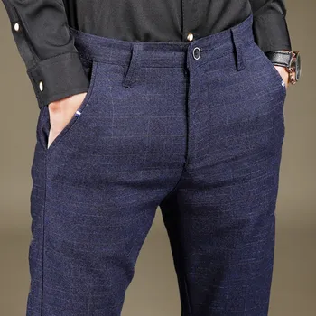 HCXY 2018 toamna noua moda Mens Pantaloni Casual de înaltă calitate de Brand Pantaloni de Afaceri de Îmbrăcăminte de sex masculin Bumbac Pantaloni Formale bărbați