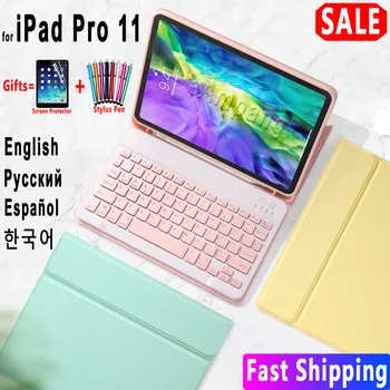 De caz pentru iPad Pro 11 2020 Caz de Tastatură Apple iPad Pro 11 1ii 2-a Generație engleză, rusă, spaniolă, coreeană Caz de Tastatură Mouse-ul