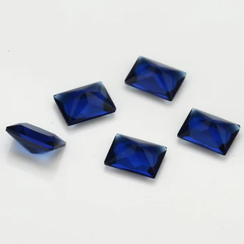100buc 2x3~10x12mm Forma de Dreptunghi Vrac Piatra Albastru de Sticlă de Culoare Sintetice Pietre prețioase Pentru Bijuterii DIY Piatră Tăiate Prințesă