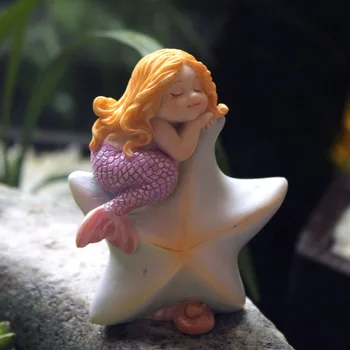 Mermaid Minunat Decor Rășină Decor Acvariu Fata De Inima Cadou Pentru Iubitorii Figura Casa Gradina In Miniatura Oameni