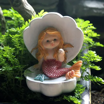 Mermaid Minunat Decor Rășină Decor Acvariu Fata De Inima Cadou Pentru Iubitorii Figura Casa Gradina In Miniatura Oameni