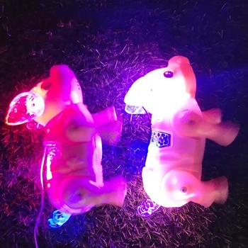 Electric de Iluminat cu LED Muzicale Porc Animal cu Lesa de Mers pe jos de Jucărie pentru Copii de Craciun Cadou Electrice de Jucarie din Plastic de Porc Cadou Electronice, animale de Companie