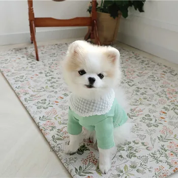 Guler de dantelă de companie tricotate bottom cămașă de vară subțire Teddy bear Xiong Bomei pisica VIP Schnauzer câine mic câine haine