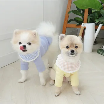 Guler de dantelă de companie tricotate bottom cămașă de vară subțire Teddy bear Xiong Bomei pisica VIP Schnauzer câine mic câine haine