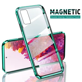 360° Magnetic Flip Cover Pentru Samsung Galaxy S20 FE Caz Sumsung S 20 Fan Edition S20fe Dublă față-Verso Sticla Coque Fundas