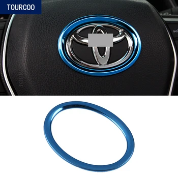 Auto Styling Interior Volan Centru Inel Logo Trim Autocolant din Oțel Inoxidabil Decor Accesorii pentru Toyota Camry 2018