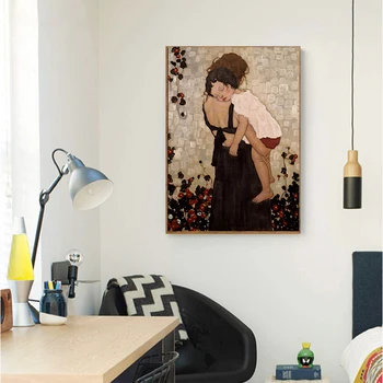 Modern Xi Pan Mamei Și Copilului Panza Pictura Figura Postere, Printuri Quadros Arta De Perete De Imagine Pentru Camera De Zi Decor Acasă Cuadros