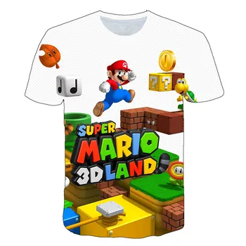 2021 Vara Desene animate Mario Joc de Desene animate Tricou Mario tricou 3D Imprimate Topuri Băieți Streetwear Pentru Adolescent Haine Copii