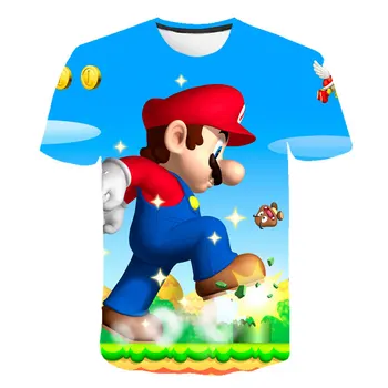 2021 Vara Desene animate Mario Joc de Desene animate Tricou Mario tricou 3D Imprimate Topuri Băieți Streetwear Pentru Adolescent Haine Copii