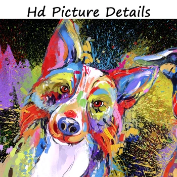 Abstract Colorat Animale Postere si Printuri Canvas Wall Art Pictura Câini Drăguț Imagini pentru Camera de zi Cuadros Decor Acasă