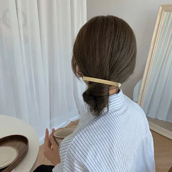 Pic de lux Simple metalice de sârmă-desen de Femei Ac de păr Gol Afară de Aliaj Geometrie de Par Clip Lady articole pentru acoperirea capului Accesoriu de Păr