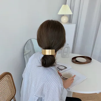 Pic de lux Simple metalice de sârmă-desen de Femei Ac de păr Gol Afară de Aliaj Geometrie de Par Clip Lady articole pentru acoperirea capului Accesoriu de Păr
