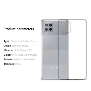 10buc/lot Transparent Ultra Slim Clear din Silicon de Caz Pentru Samsung Galaxy A02s A12 A42 5G F41 Spate TPU Moale Capacul