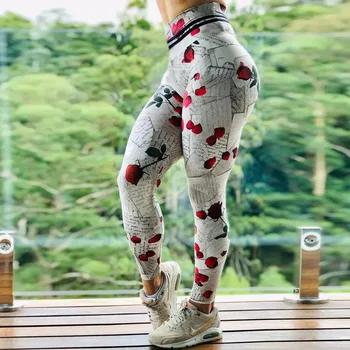 Înaltă Waisted 3D Imprimate Pantaloni de Yoga pentru Femei Scrunch Prada Jambiere Sportwear Șold Până Slab Colanti Pantaloni Casual Streetwear