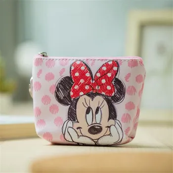 Disney Minnie Mouse-ul portabil multi-scop de stocare tsum punguța cu doi bani desene animate Stitch PU geantă din piele