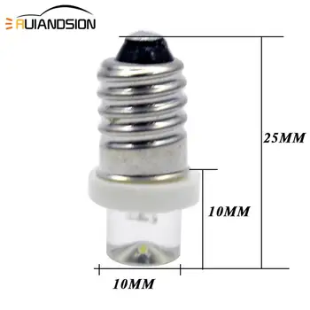 10buc alb E10 F3 DC 3/6/12V LED Șurub de Bază Indicator de Bec Mini Avertizare de Automobile instrument lampa Lățime Semnal de Lumină