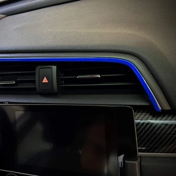 3PCS Material ABS Interioare Auto Consola centrală Panoul de Ornamente Aerisire Capac tabloul de Bord Tapiterie pentru Honda 10 Civic 2016-2020