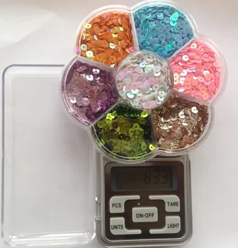 Nou 7 culori/set 4mm Rotund Plat Liber Paiete Sac de Pantofi cu Paiete DIY Nunta Ambarcațiuni Accesorii de Îmbrăcăminte cu cutie Transparentă