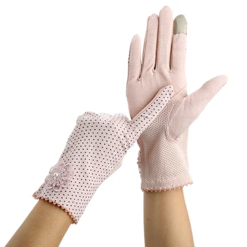 Femei Soare și Mănuși de Protecție de Înaltă Dantela Elastica de Design Model de Puncte Anti-alunecare Accesorii