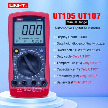 UNITATEA UT105/UT107 Auto Portabil Multifuncțional de Metri Manuală a Intervalului Multimetru de Protecție de Intrare Tach Test de Baterie