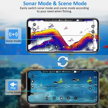 Eyoyo E1 Wireless Bluetooth Smart Fish Finder pentru iOS și Android Sonar Sonar sonar fishfinder App Pește de Mare Detecta