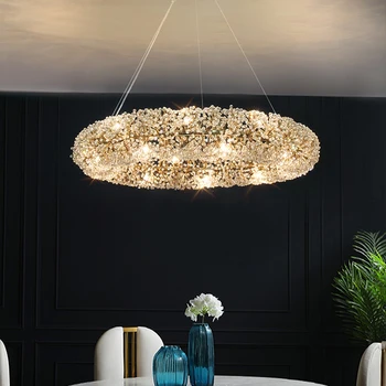 Runda living candelabru de cristal flori moderne lampa dormitorul de aur cristal lumini,haine de lux, magazin de iluminat