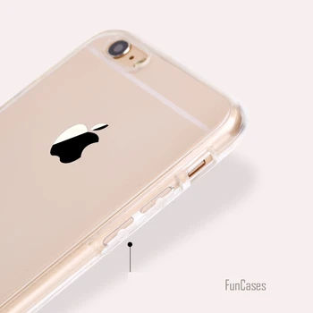Pentru iPhone 7 Caz rezistent la Șocuri Spate+Fata Transparenta TPU Soft Touch Caz Complet de Protecție de Telefon Acoperă pentru iPhone 6 6S 5 SE Capinha