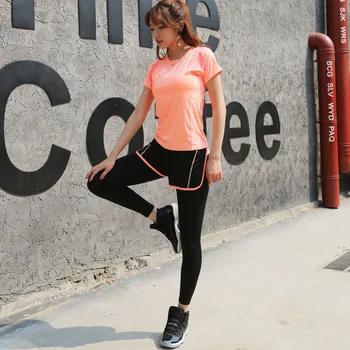 Sport Femei Fitness Rulează Pantaloni de Yoga Produse Sportive Subțire Fals Două Piese Sport pentru Femei Skinny Pantaloni Lungi Pantaloni Jambiere