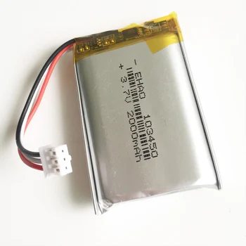 3.7 V 2000mAh Litiu-Polimer LiPo Baterie Reîncărcabilă JST PH2.0mm conector 3PIN 103450 Pentru DVD PAD camera GPS Difuzor laptop
