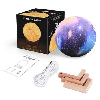 New Sosire Imprimare 3D Star Luna Lampă de Masă Colorate Schimba Touch Home Decor Creativ Cadou Usb Led Lumina de Noapte Galaxy Lampa de Birou