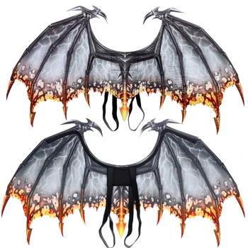 6 Culori Adult Noutate 3D Nețesute Demon Dragon Rău Aripi cu Elastic Bretele de Halloween Rochie de Până Consumabile Ambalaj Cutie