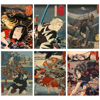 Calitate Inalta Japonia Portret Panza Pictura Japoneză Samurai Din Asia Războinici Art Arta De Perete Decor Acasă Nici Un Cadru
