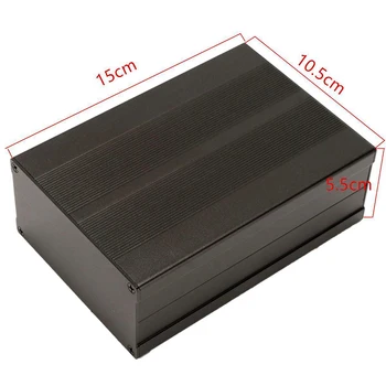 Negru carcasa din Aluminiu Caz Proiect Electronic Circuit Board, PCB Instrument Cutie 150x105x55mm