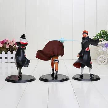 3pcs/set 17-19cm Anime Naruto Acțiune Figura Jucării 1set=Uzumaki Naruto + Durere + Uchiha Sasuke PVC Acțiune Figura Jucarii Model