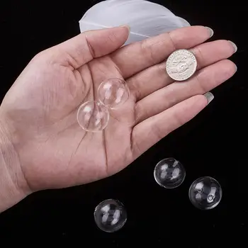 Manual Transparent Rotund Minge de Sticlă 13 mm 16 mm 20 mm 30 mm 40 mm Sticlă Suflată Glob Clar Margele Tubulare Dublu Găuri de Luare de Bijuterii