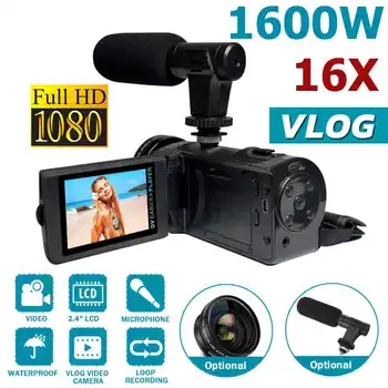 Profesionale 1080P HD video camera video aparat de fotografiat viziune de noapte 2.4 în ecran LCD de Camera 16X zoom digital de camera cu microfon