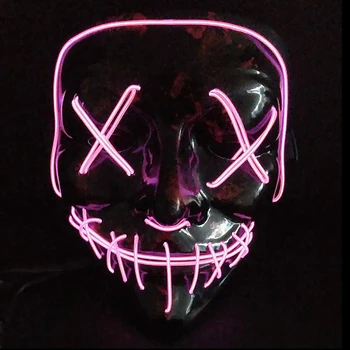 Led Masca Petrecere De Halloween Masca Mascaradă Măști Neon Maske Lumina Să Strălucească În Întuneric Rimel Groază Maska Stralucitoare Masker