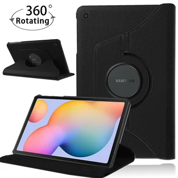 Piele 360 de Rotație Caz pentru Samsung Galaxy Tab s6 lite p610 Picătură de rezistență Anti-Praf Greu Coajă de Protecție Acoperă