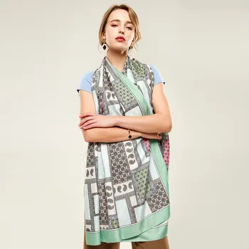 Femeile Mătase Eșarfă Gât Model Paisley Design Foulard Print Elegant Feminin Șal Elegant Furat [3390]