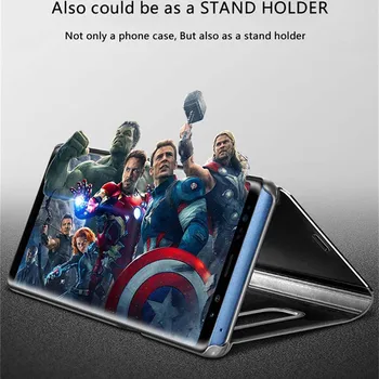 Smartphone Caz Pentru Samsung Galaxy A50-O 50 De Caz Acoperire din Piele Smart Mirror View Cazuri de Telefon Pentru Samsung A50 Flip Book case